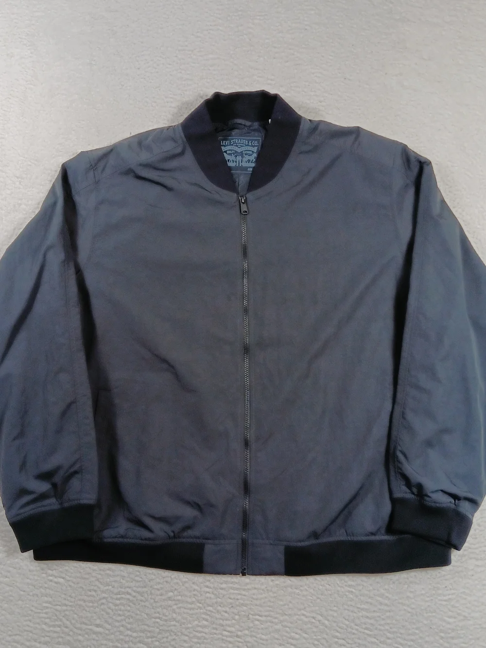 Levis Jacket Mens XXXL 3XL Black Oceanview Flight Bomber Military Full Zip